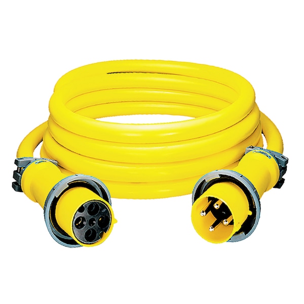 Heavy Duty Products, IEC Pin and Sleeve Devices, Marine Grade, Ship to Shore, Cable Set, 100A 125/250V, 3-Pole 4-Wire Grounding, Pre-Wired 100',